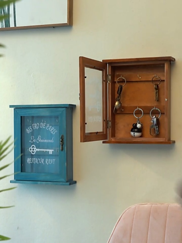Amazon.com: Vintage Wooden Wall Mounted Key Holder Cabinet Box